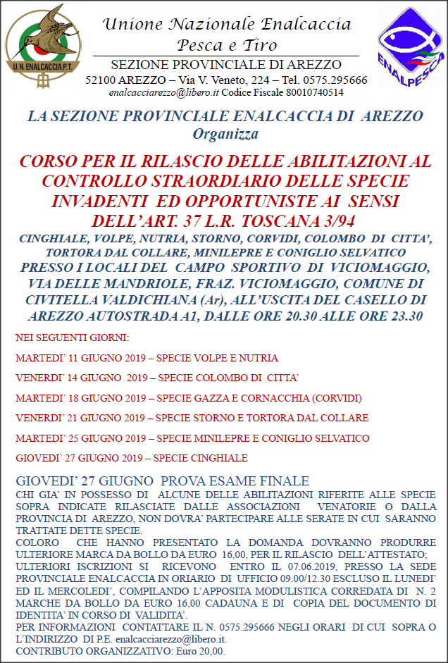 Arezzo -  Corso Controllo Straordinario 2019